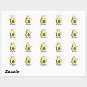 Sticker Rond Saint Guacamole Drôle Goody Avocado Pun (Feuille)