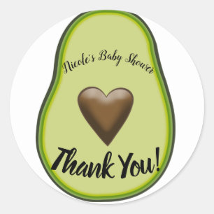Sticker Rond Saint-Guacamole Heart Avocado Baby shower nuptiale