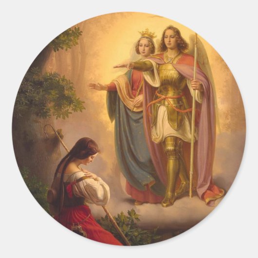 Sticker Rond Saint Jeanne d'Arc Saint Michel Catherine Alexandr (Devant)