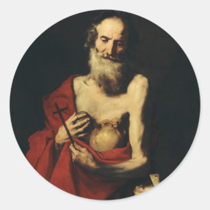 Sticker Rond Saint Jérôme par Jusepe de Ribera