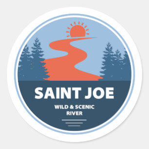 Sticker Rond Saint Joe Wild Et Rivière Pittoresque Idaho