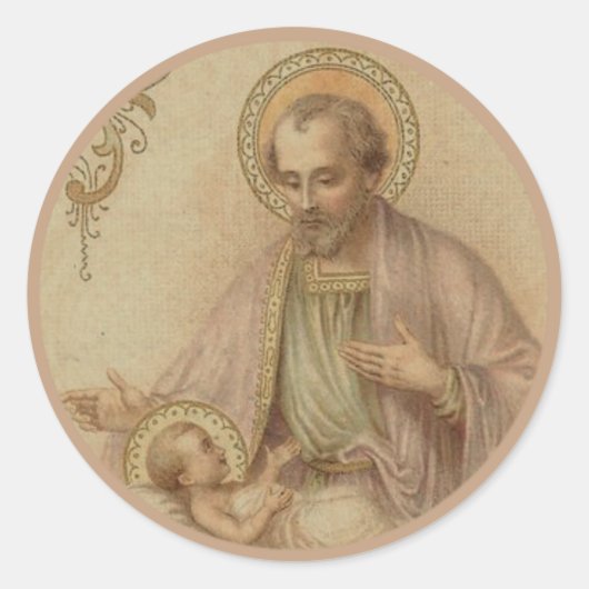 Sticker Rond Saint Joseph Baby Jesus (Devant)