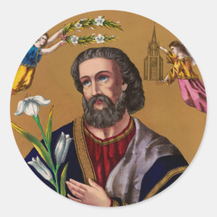 Sticker Rond Saint Joseph Guardian de la Sainte Famille