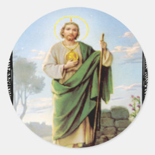 STICKER ROND SAINT JUDE CATHOLIQUE 09 PRODUITS PERSONNALISABLES