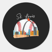 Sticker Rond Saint Louis Red Cardinal New Skyline Ball Design T (Devant)