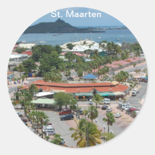Sticker Rond Saint-Martin - Baie Marigot