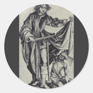 Sticker Rond Saint Martin de Tours Gravure d'art