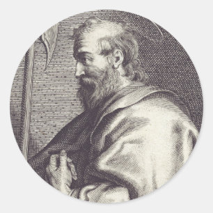 Sticker Rond Saint Matthieu l'Évangéliste - Reproduction d'Art 