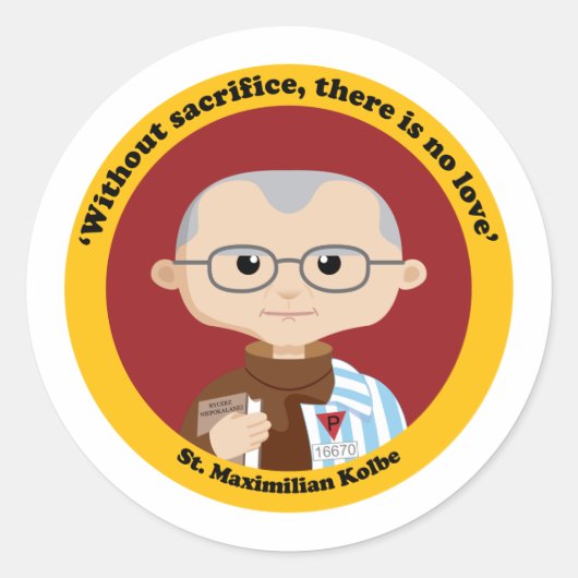 Sticker Rond Saint Maximilian Kolbe (Devant)