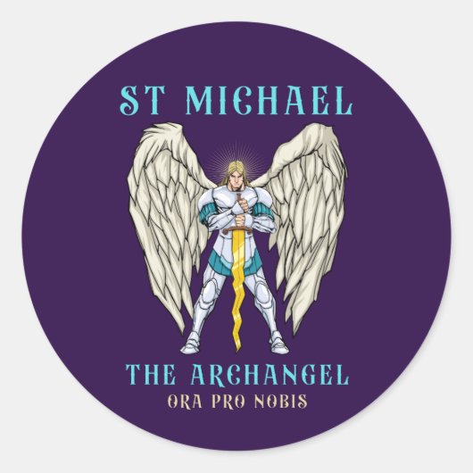 Sticker Rond Saint Michel de l'Archange catholique romain (Devant)