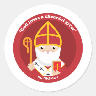 Sticker Rond Saint Nicolas
