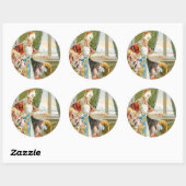 Sticker Rond Saint Nicolas de Noël (Feuille)