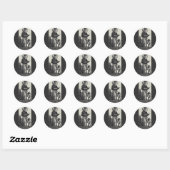 Sticker Rond Saint Patrick Apôtre d'Irlande Art monochrome (Feuille)