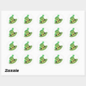 Sticker Rond Saint-Patrick chevron vert chevron leprechaun casq (Feuille)