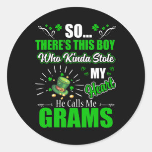 Sticker Rond Saint Patrick Day Qui Kinda M'A Volé Le Coeur M'Ap