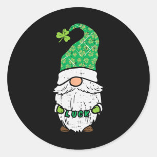 Sticker Rond Saint Patrick Gnome Lucky Saint Paddys Pattys Homm