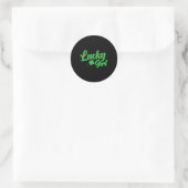 Sticker Rond Saint Patrick`s Day Lucky Girl (Sac)