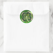 Sticker Rond Saint Patrick Shamrock Bijou en or avec perles (Sac)