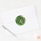 Sticker Rond Saint Patrick Shamrock Bijou en or avec perles (Enveloppe)