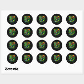 Sticker Rond Saint-Patrick Stylé Leprechaun qui fait un dunk (Feuille)