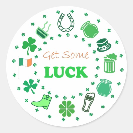 Sticker Rond Saint Patrick's Day (Devant)