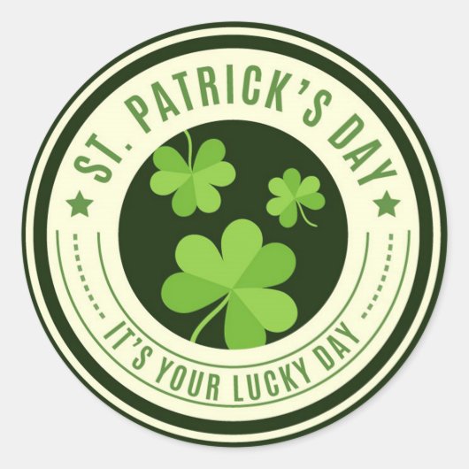 Sticker Rond Saint Patrick's Day (Devant)