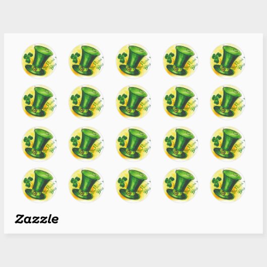 Sticker Rond Saint Patrick's Day (Feuille)