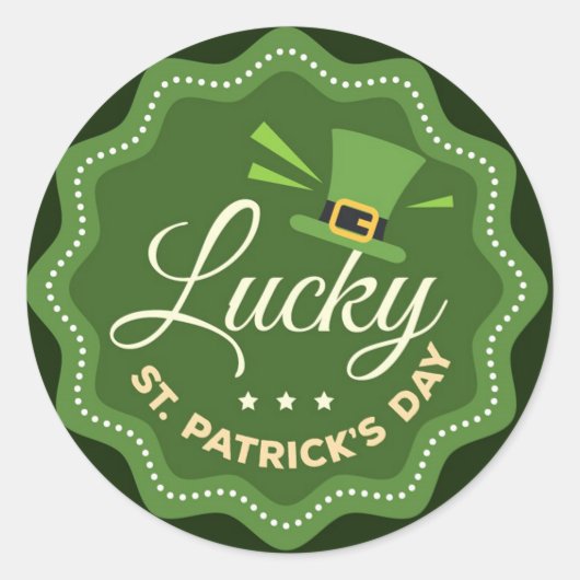 Sticker Rond Saint Patrick's Day (Devant)