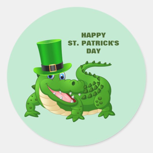 Sticker Rond Saint Patrick's Day Alligator Holiday (Devant)