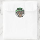Sticker Rond Saint Patrick's Day Dachshund (Sac)