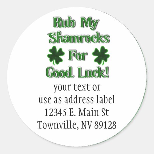 Sticker Rond Saint Patrick's Day - Frapper mes Shamrocks pour l (Devant)