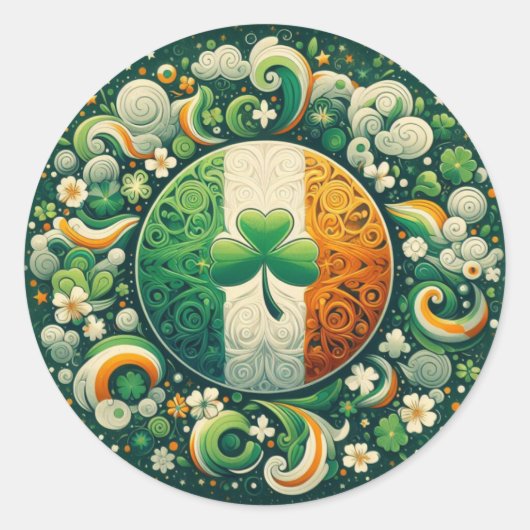 Sticker Rond Saint Patrick's day/Irlande/Irlande (Devant)