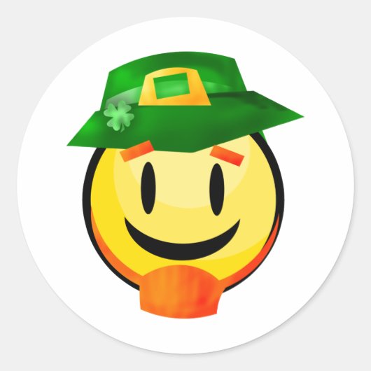 Sticker Rond Saint Patrick's Day Leprechaun (Devant)