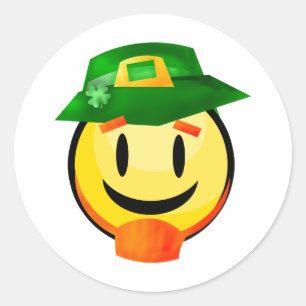 Sticker Rond Saint Patrick's Day Leprechaun