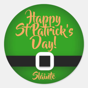 Sticker Rond Saint Patrick's Day Leprechaun