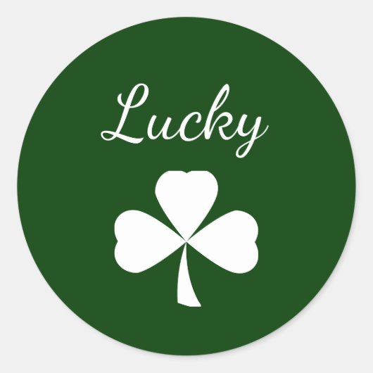 Sticker Rond Saint Patrick's Day Lucky Shamrock Green (Devant)