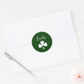 Sticker Rond Saint Patrick's Day Lucky Shamrock Green (Enveloppe)