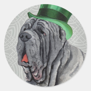 Sticker Rond Saint Patrick's Day Mastino