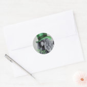 Sticker Rond Saint Patrick's Day Miniature Poodle (Enveloppe)