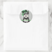 Sticker Rond Saint Patrick's Day Miniature Schnauzer (Sac)