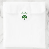 Sticker Rond Saint Patrick's Day Shamrock chanceux (Sac)