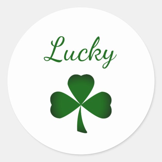 Sticker Rond Saint Patrick's Day Shamrock chanceux (Devant)