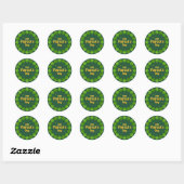 Sticker Rond Saint Patrick's Day Shamrock vert irlandais (Feuille)