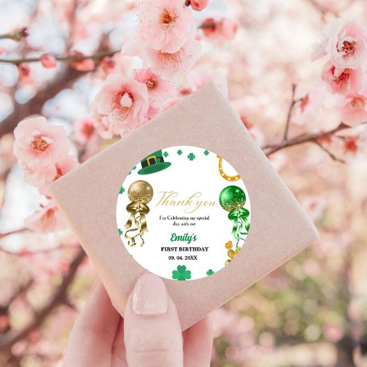 Sticker Rond Saint Patrick's Day Shmarock Merci Anniversaire