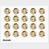 Sticker Rond Saint Patrick's Day Spitz finlandais (Feuille)