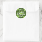 STICKER ROND SAINT PATRICKS QUATRE FEUILLES CLOVER CLASSIQUE RO (Sac)