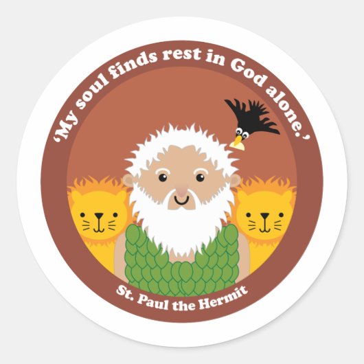 Sticker Rond Saint Paul l'Hermite (Devant)