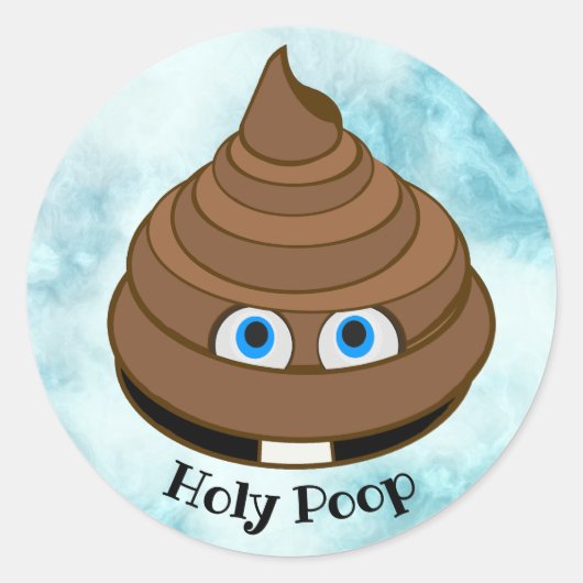 Sticker Rond Saint Poop Emoji (Devant)