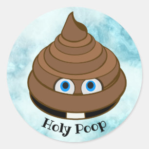 Sticker Rond Saint Poop Emoji
