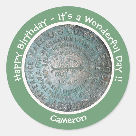 Sticker Rond Saint Regis Mountain USGS Points de référence (Devant)